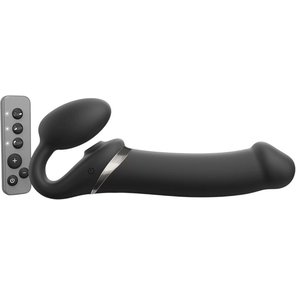  Черный безремневой вибрострапон Strap-On-Me Multi Orgasm Size XL 