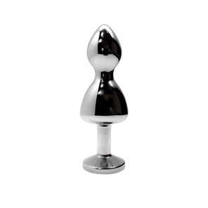  Серебристая анальная пробка Lollypop Double Ball S 8,5 см 