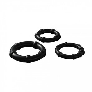  Набор из 3 черных эрекционных колец Babooom Ring Set 