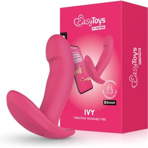  Розовый интерактивный вибромассажёр для ношения Ivy 12,5 см 