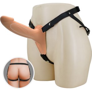  Телесный полый мужской страпон London 16,8 см 