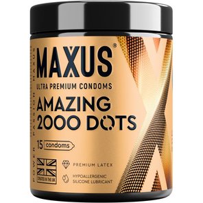  Точечные презервативы MAXUS 2000 Amazing Dots с железным кейсом 15 шт 