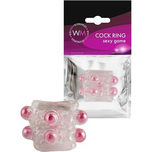  Прозрачная насадка на пенис с цветными шариками 