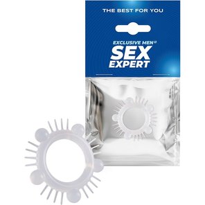  Эластичное эрекционное кольцо с шишечками и шипами 