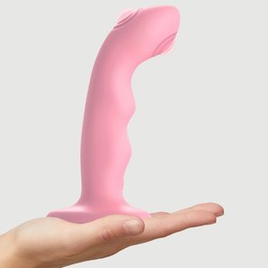  Розовая насадка-стимулятор Strap-On-Me Tapping Dildo Wave 