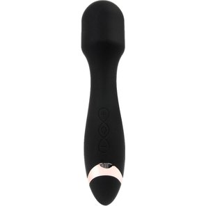  Черный силиконовый wand-вибратор 18,5 см 