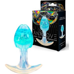  Голубоватая анальная пробка 8,2 см 