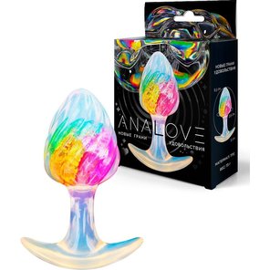  Яркая анальная пробка со спиралевидным рельефом 9 см 