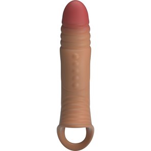  Карамельная удлиняющая насадка на пенис с вибрацией 