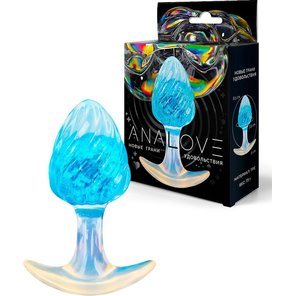  Голубоватая анальная пробка 9 см 