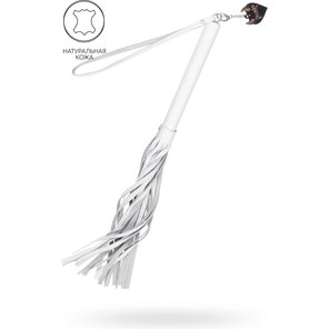  Белая кожаная плеть 50 см 