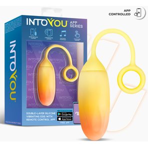  Желтое интерактивное виброяйцо Double Layer Egg 