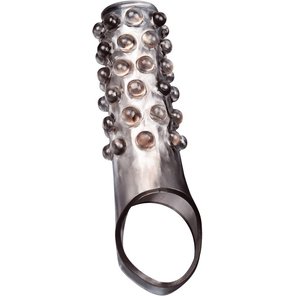  Дымчатая насадка на пенис с выпуклостями 11 см 