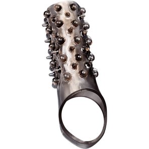  Дымчатая насадка на пенис с шипами и выпуклостями 12,5 см 