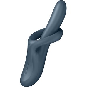  Серый вибратор-ротатор с функцией нагрева Heat Flex 4 23 см 