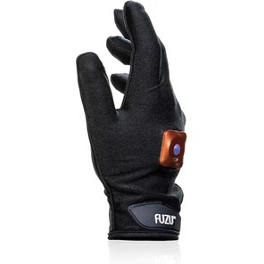  Черная виброперчатка для массажа Fuzu на правую руку 