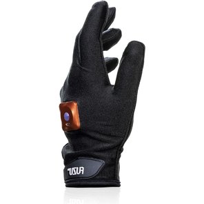  Черная виброперчатка для массажа Fuzu на левую руку 