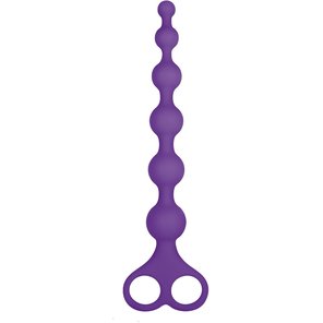  Фиолетовая анальная цепочка 8 Inch Ribbed Silicone Anal Beads 26 см 