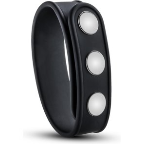  Черное эрекционное кольцо на кнопках 
