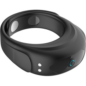  Черное эрекционное виброкольцо на ремешках 