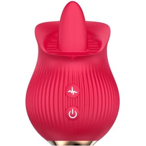  Красный вибратор с язычком Petal Bliss 