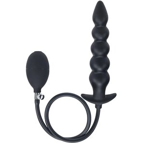  Черная анальная елочка с функцие расширения Beaded Inflatable Silicone Anal Plug 