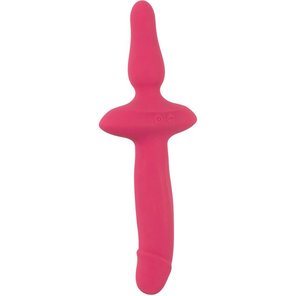  Розовый двусторонний вибратор 2in1 Vibrator Butt Plug 