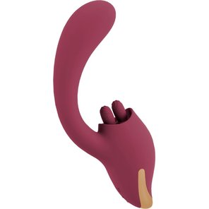  Малиновый вибратор с подвижными язычками 2 Function Vibrator 20,6 см 