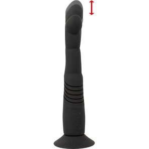  Черный вибратор с поступательными движениями G and P-Spot Thrusting Vibrator 23 см 