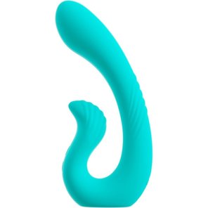  Бирюзовый вибратор NAIRA Dual Heads Vibrator 17,5 см 