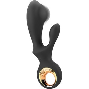  Черный вибратор-кролик с функцией расширения Inflatable Rabbit Vibrator 18,3 см 