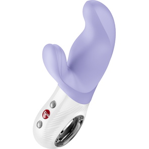  Сиреневый вибратор с клиторальным стимулятором Miss Bi 17 см 