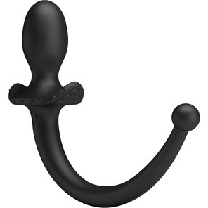  Черная анальная вибропробка с хвостом Anthony 