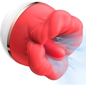  Красный клиторальный стимулятор в форме ротика 