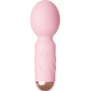  Нежно-розовый мини-wand вибратор для стимуляции эрогенных зон 