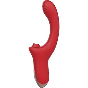  Красный вагинально-клиторальный вибратор 