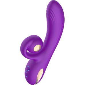  Фиолетовый вибратор-кролик с функцией вращения ствола 