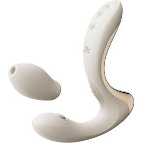  Белый вибромассажёр G-зоны Talis с пульсацией, вакуумной стимуляцией и функцией нагрева 