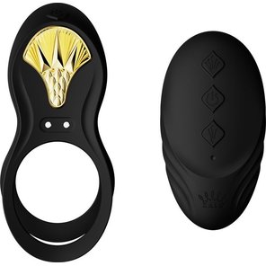  Черное эрекционное виброкольцо Bayek с пультом ДУ 