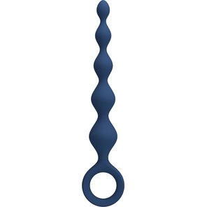  Синяя анальная ёлочка с кольцом 5 Beads Anal Bead 20,4 см 