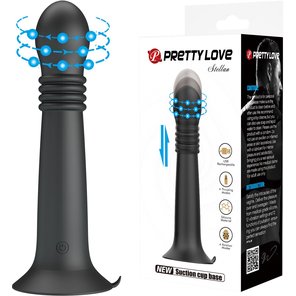  Черный стимулятор с поступательными движениями и вращением Stellan 19,1 см 