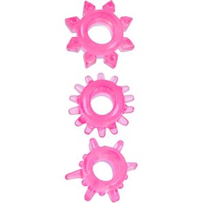  Комплект из трех розовых эрекционных колец 