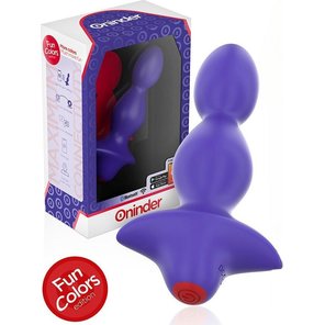  Фиолетовая анальная вибропробка с управлением через приложение 13,5 см 