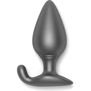  Черная анальная пробка с управлением через приложение 