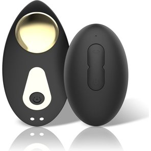  Черный перезаряжаемый вибратор в трусики с пультом ДУ 