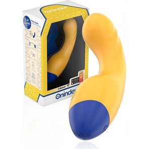  Желтый изогнутый мини-вибратор с управлением через приложение 14 см 