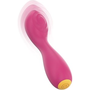  Розовый перезаряжаемый мини-вибратор с режимом постукивания 12,5 см 