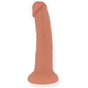  Телесный реалистичный вибратор с управлением через приложение 22 см 