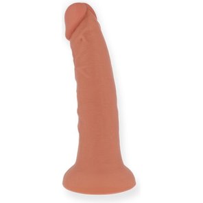  Телесный реалистичный вибратор с управлением через приложение 20 см 