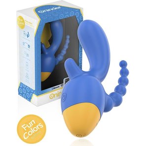  Синий мини-вибратор с анальным хвостом и управлением через приложение 13 см 